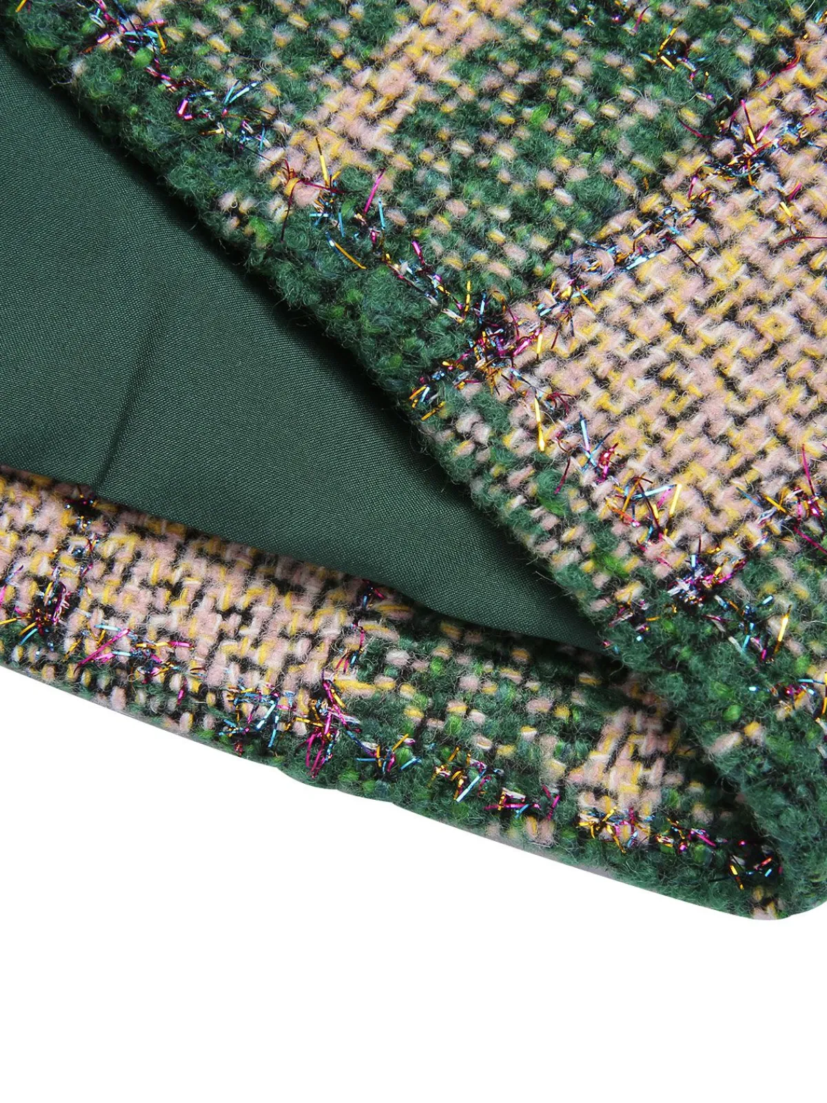 Discount Retro Stage 1950s Lapel Scottish Plaid Jacket Green