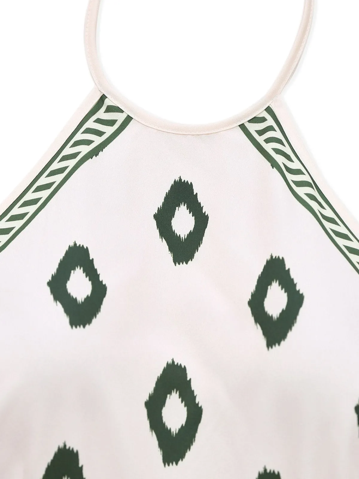 Hot Retro Stage 1930s Palm Trees Halter Jumpsuit Green