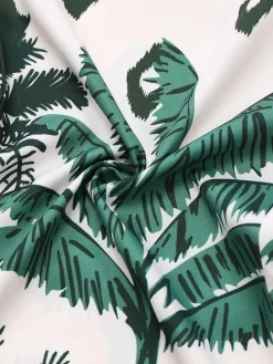 Hot Retro Stage 1930s Palm Trees Halter Jumpsuit Green