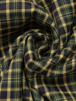 Outlet Retro Stage 1950s Plaid Patchwork Lapel Dress Green