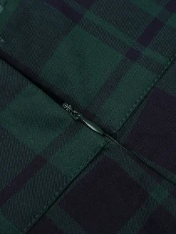 New Retro Stage Green 1930s Plaid Patchwork Puff Jumpsuit