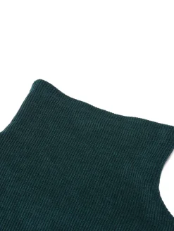 Fashion Retro Stage 1930s Plaid Turtleneck Fishtail Dress Green