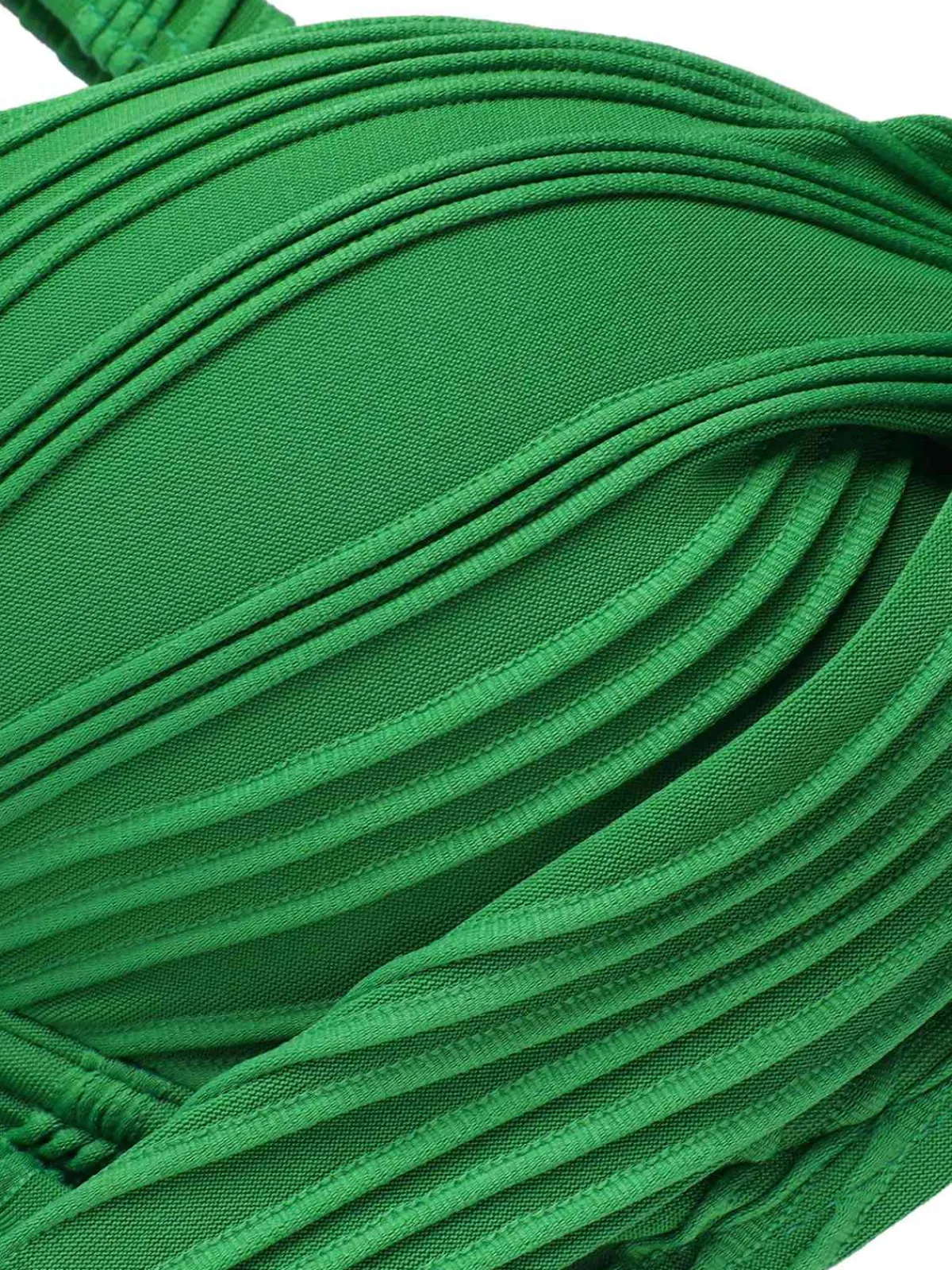 Discount Retro Stage 1960s Pleated Solid Swimsuit Green