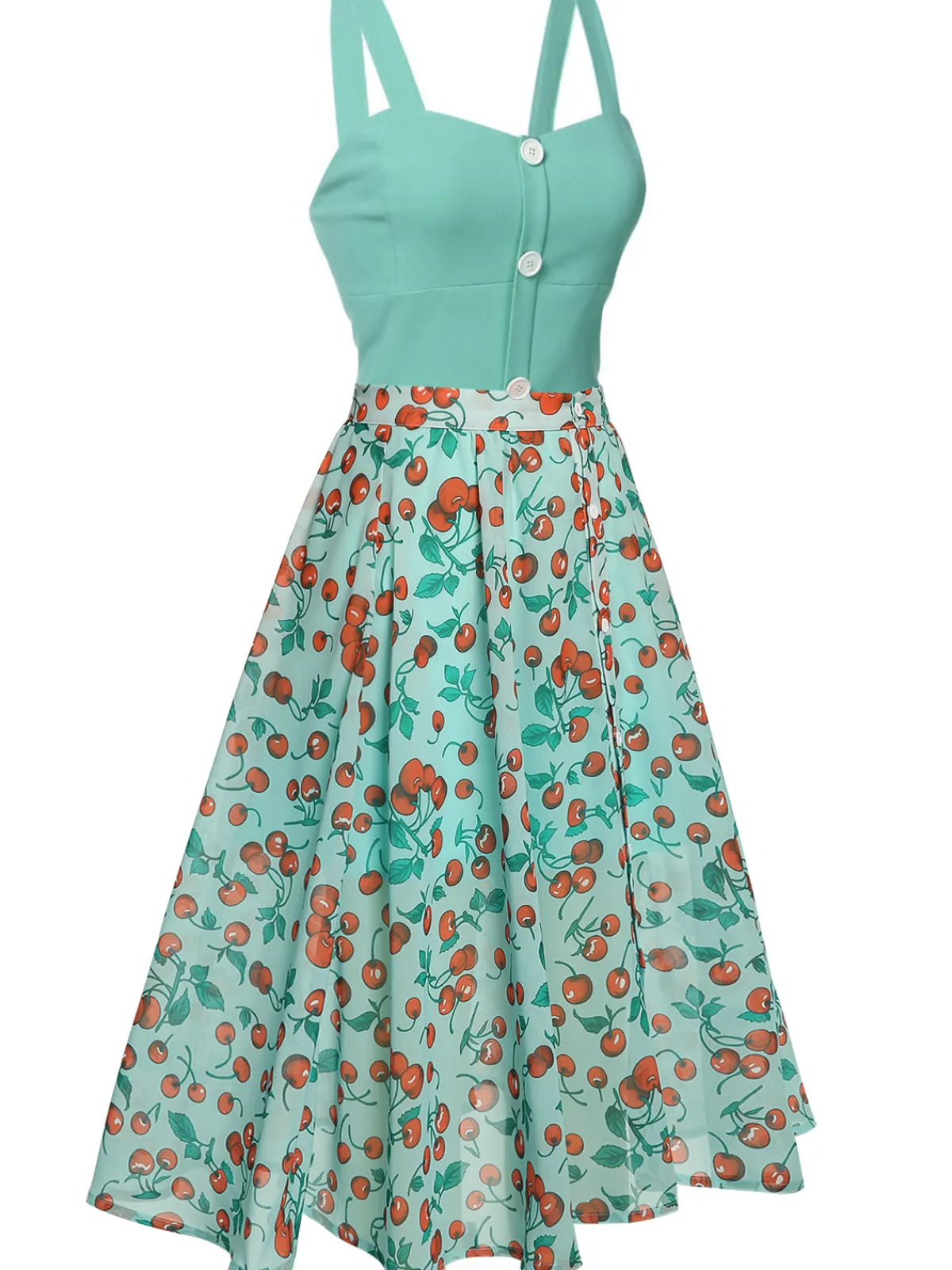 Clearance Retro Stage 1950s Romper & Cherry Skirt Green