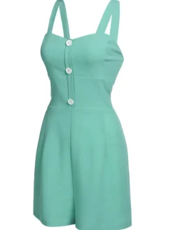 Clearance Retro Stage 1950s Romper & Cherry Skirt Green
