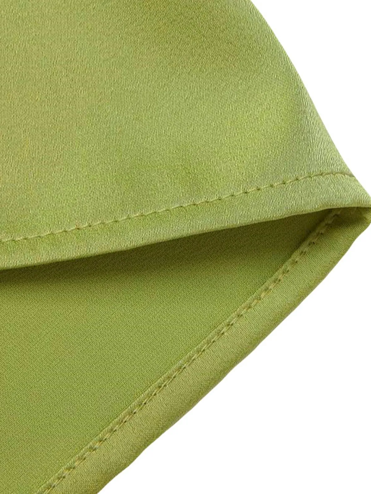 Best Retro Stage 1940s Satin V-Neck Buttons Shirt Green