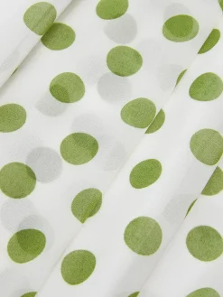 Hot Retro Stage 1940s Schiffon Polka Dots Skirt Green