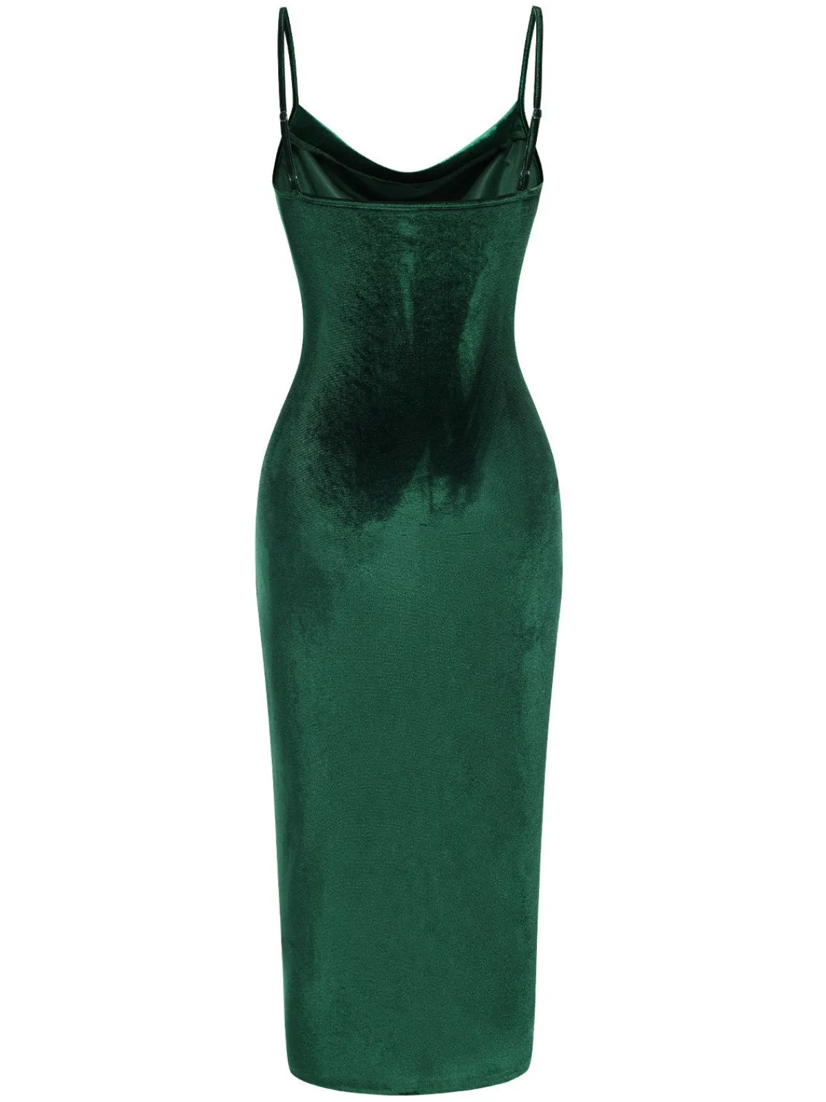 Best Retro Stage 1960s Slit Suspender Velvet Dress Green