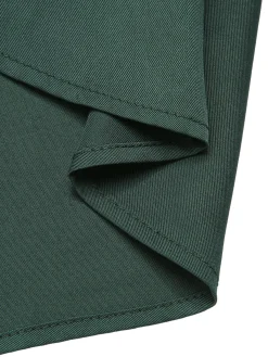 Clearance Retro Stage 1950s Solid Bow Square Collar Dress Green