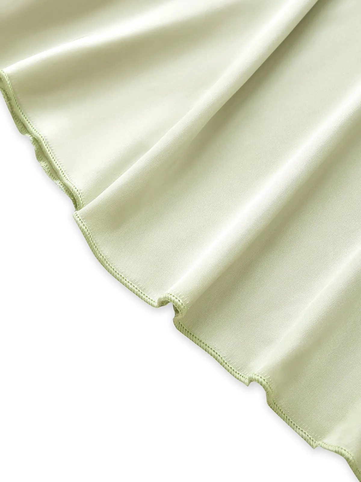 Discount Retro Stage Green 1930s Solid Cowl Neck Ruffled Mermaid Dress Pale Green