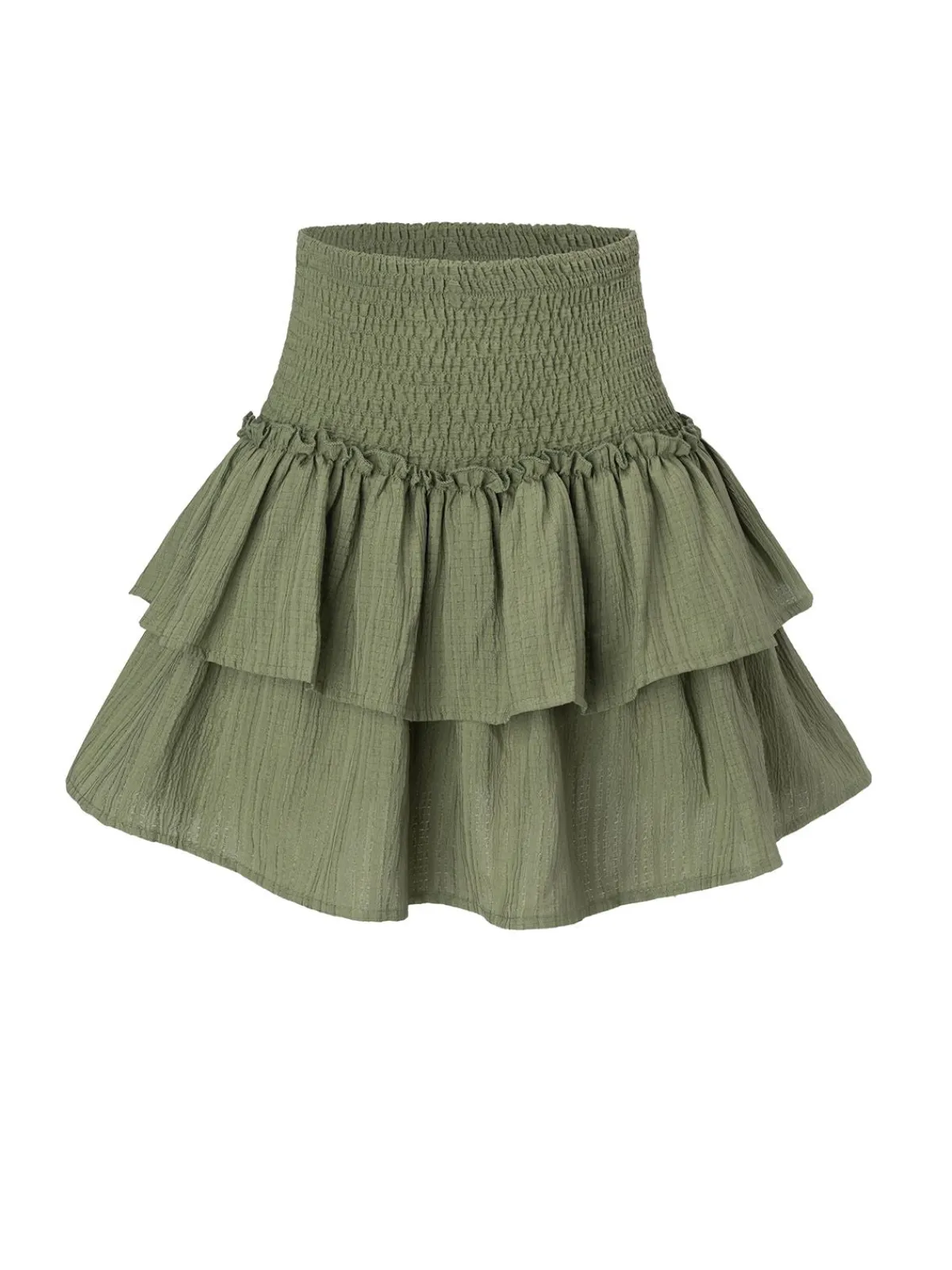 Best Retro Stage 1960s Solid Elastic Waist Cake Skirt Green