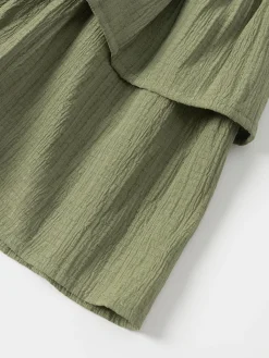 Best Retro Stage 1960s Solid Elastic Waist Cake Skirt Green