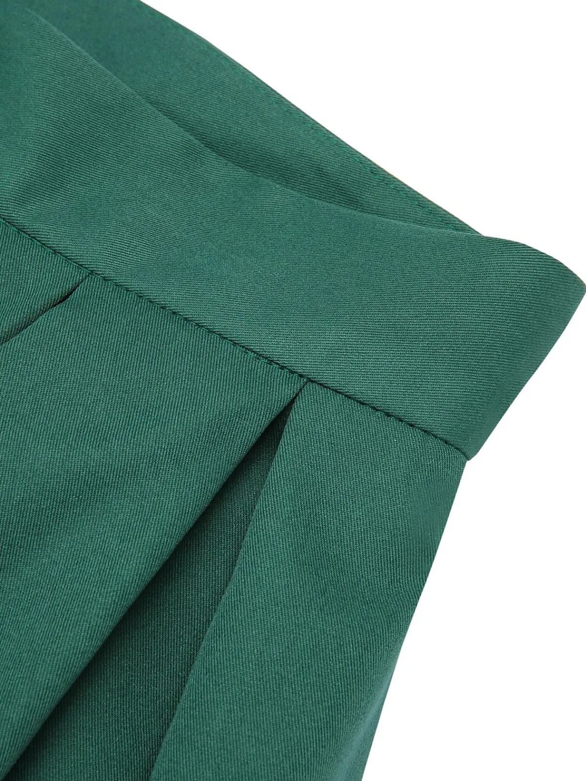 Online Retro Stage 1950s Solid Pleated Skirts Green