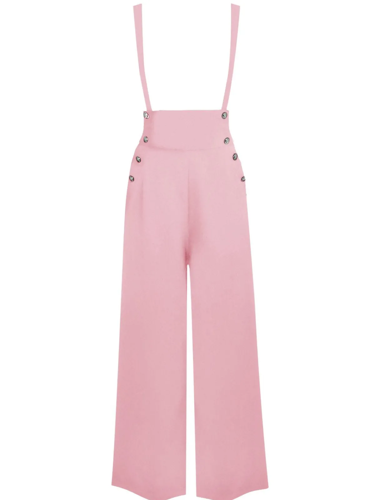 Outlet Retro Stage Green 1930s Solid Suspender Pants