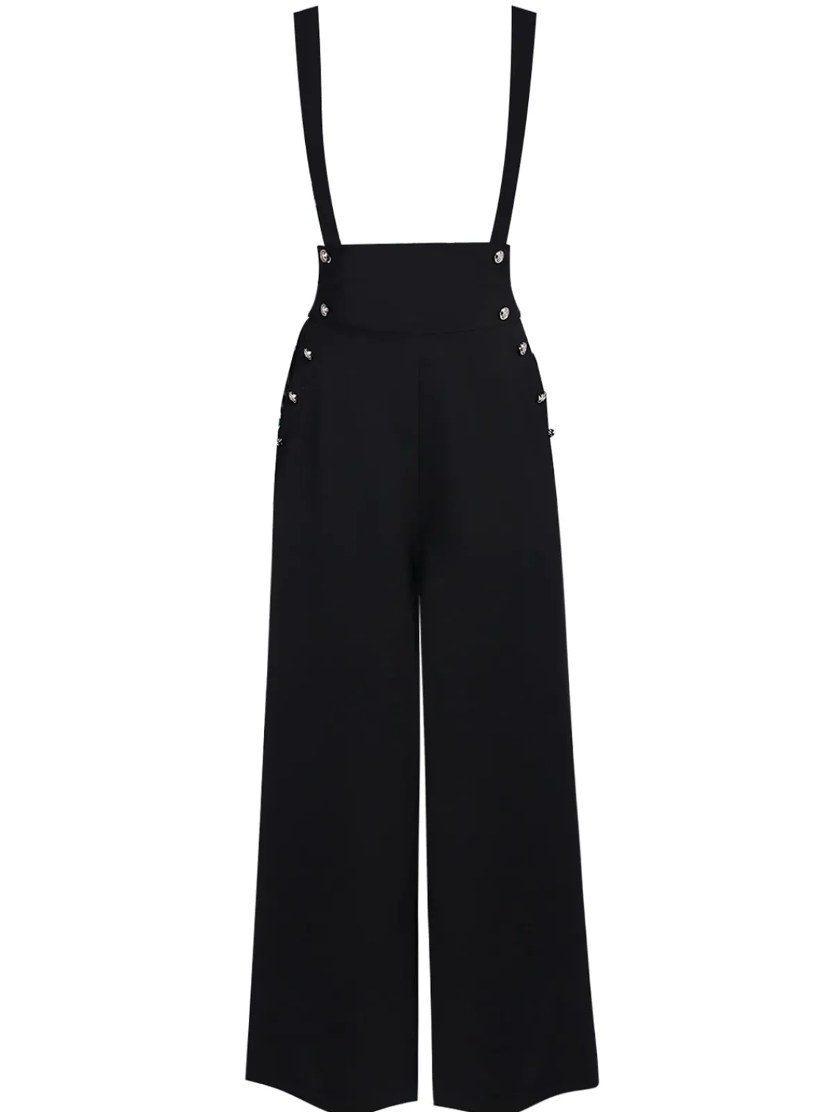 Outlet Retro Stage Green 1930s Solid Suspender Pants