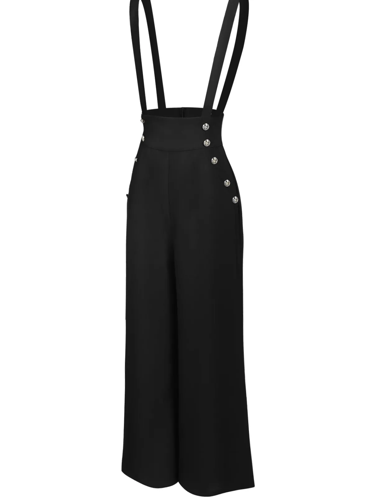 Outlet Retro Stage Green 1930s Solid Suspender Pants