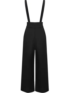 Outlet Retro Stage Green 1930s Solid Suspender Pants