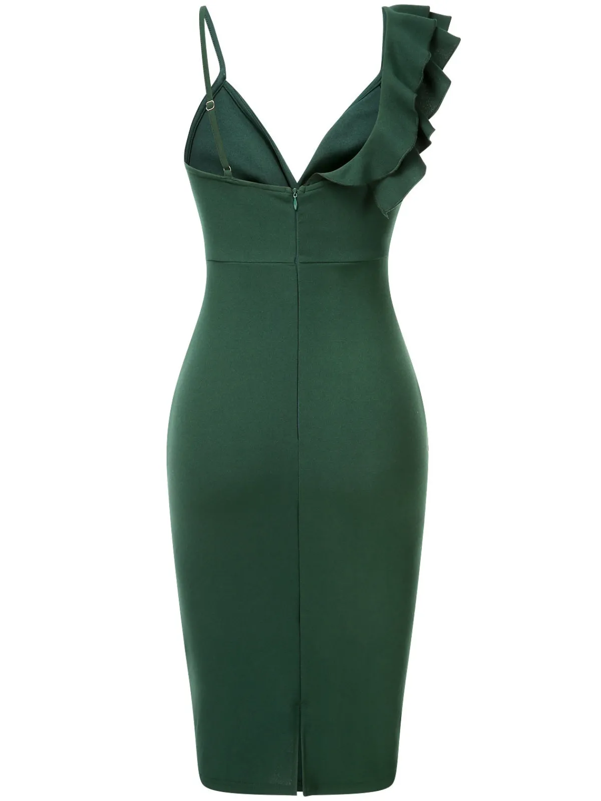 Online Retro Stage Green 1960s Solid Twist Belted Pencil Dress Lake Green