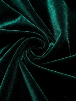 Discount Retro Stage 1930s Spaghetti Strap Velvet Slit Dress Green