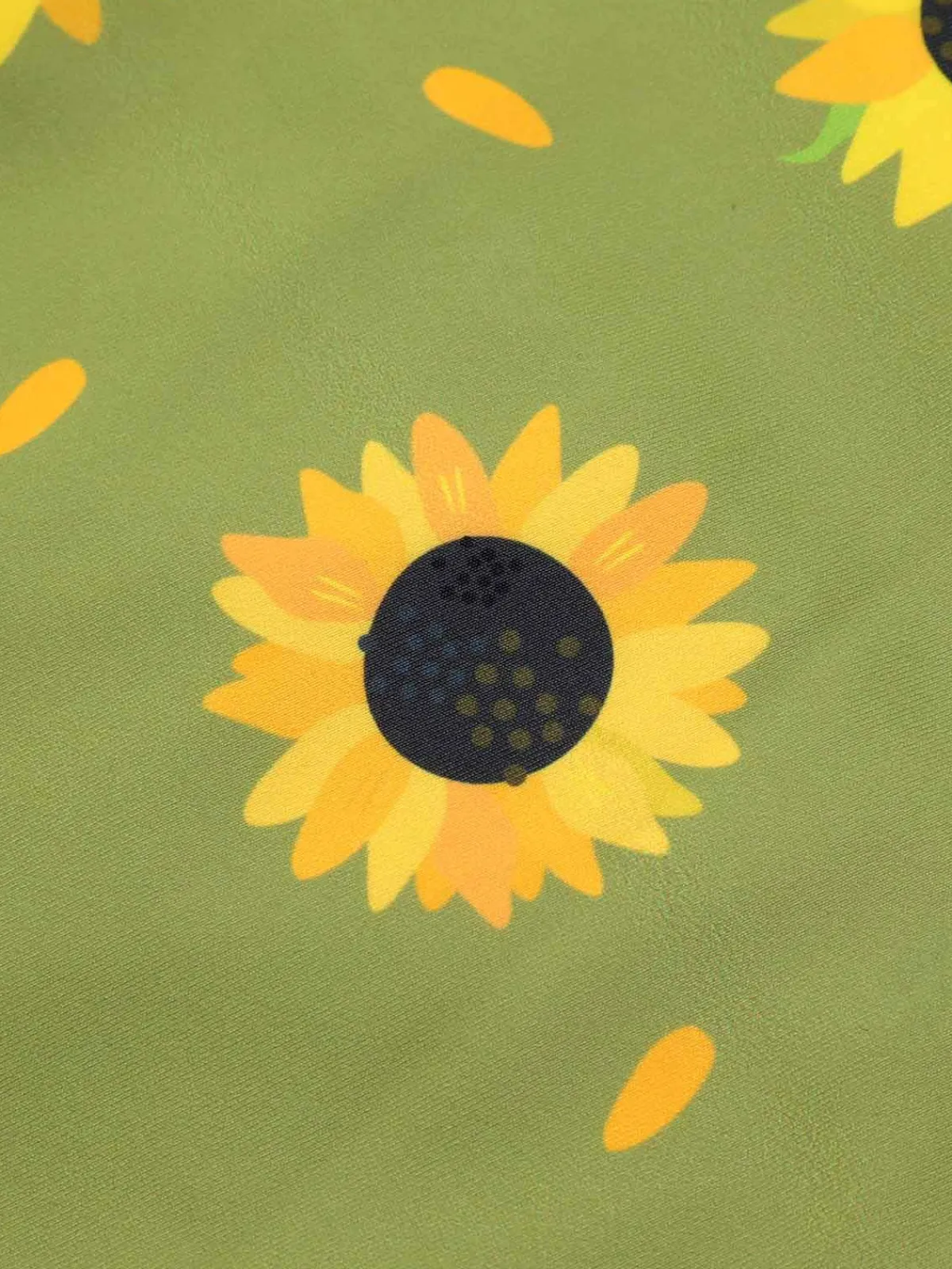 Clearance Retro Stage 1930s Sunflowers Halter Swimsuit Green
