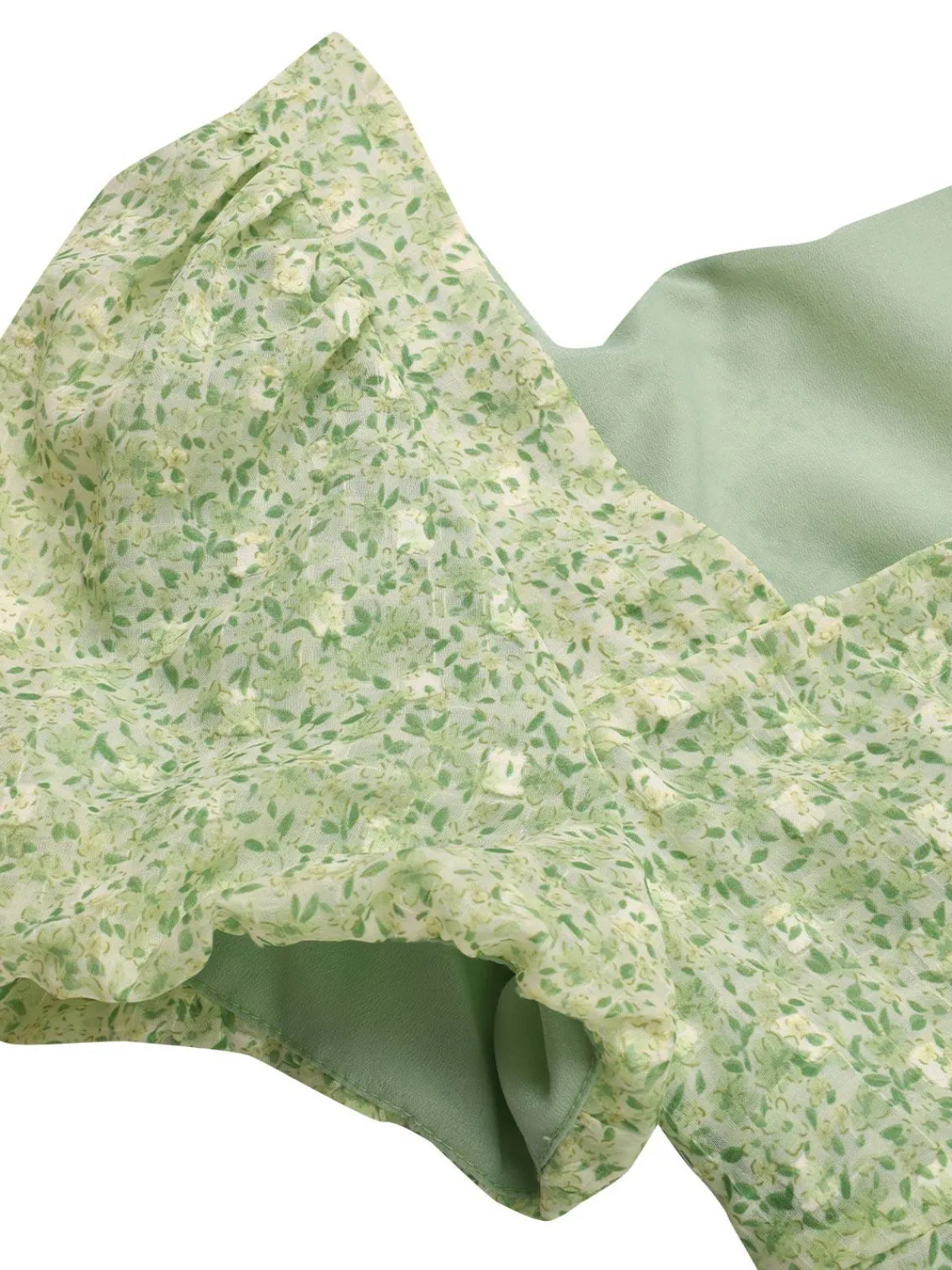 New Retro Stage Green 1940s Sweetheart Ditsy Floral Dress Light Green