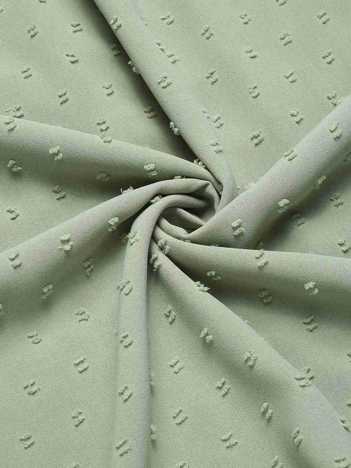 New Retro Stage Green 1940s Swiss Dots Ruffle Hem Dress Light Green