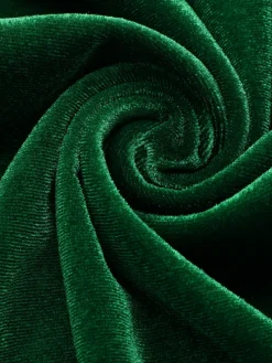Clearance Retro Stage 1940s Velvet Button-Embellished Jumpsuit Green