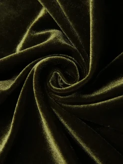 Fashion Retro Stage 1940s Velvet Petal Collar Dress Green