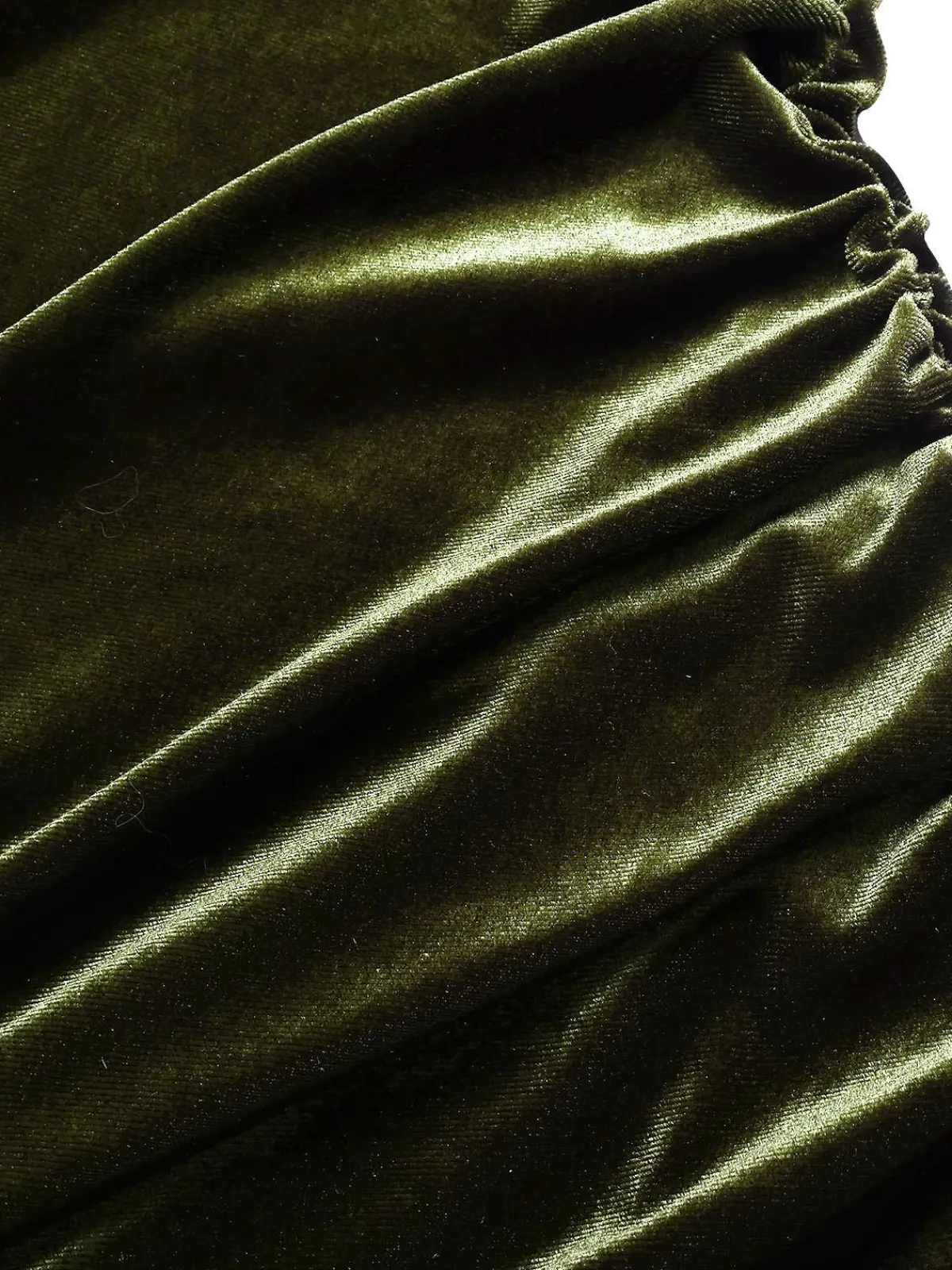 Online Retro Stage 1930s Velvet Pleated Bodycon Dress Green