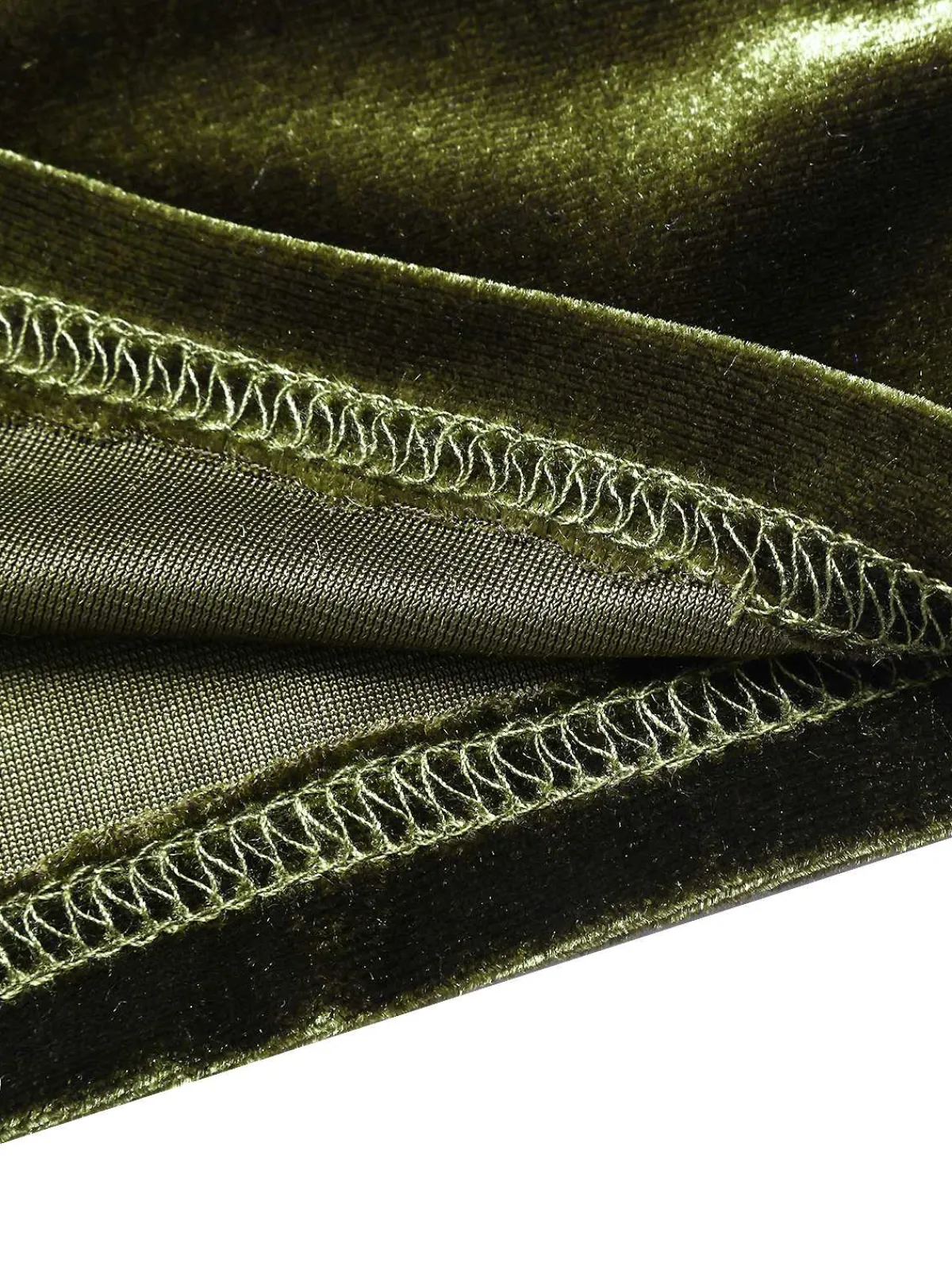Online Retro Stage 1930s Velvet Pleated Bodycon Dress Green