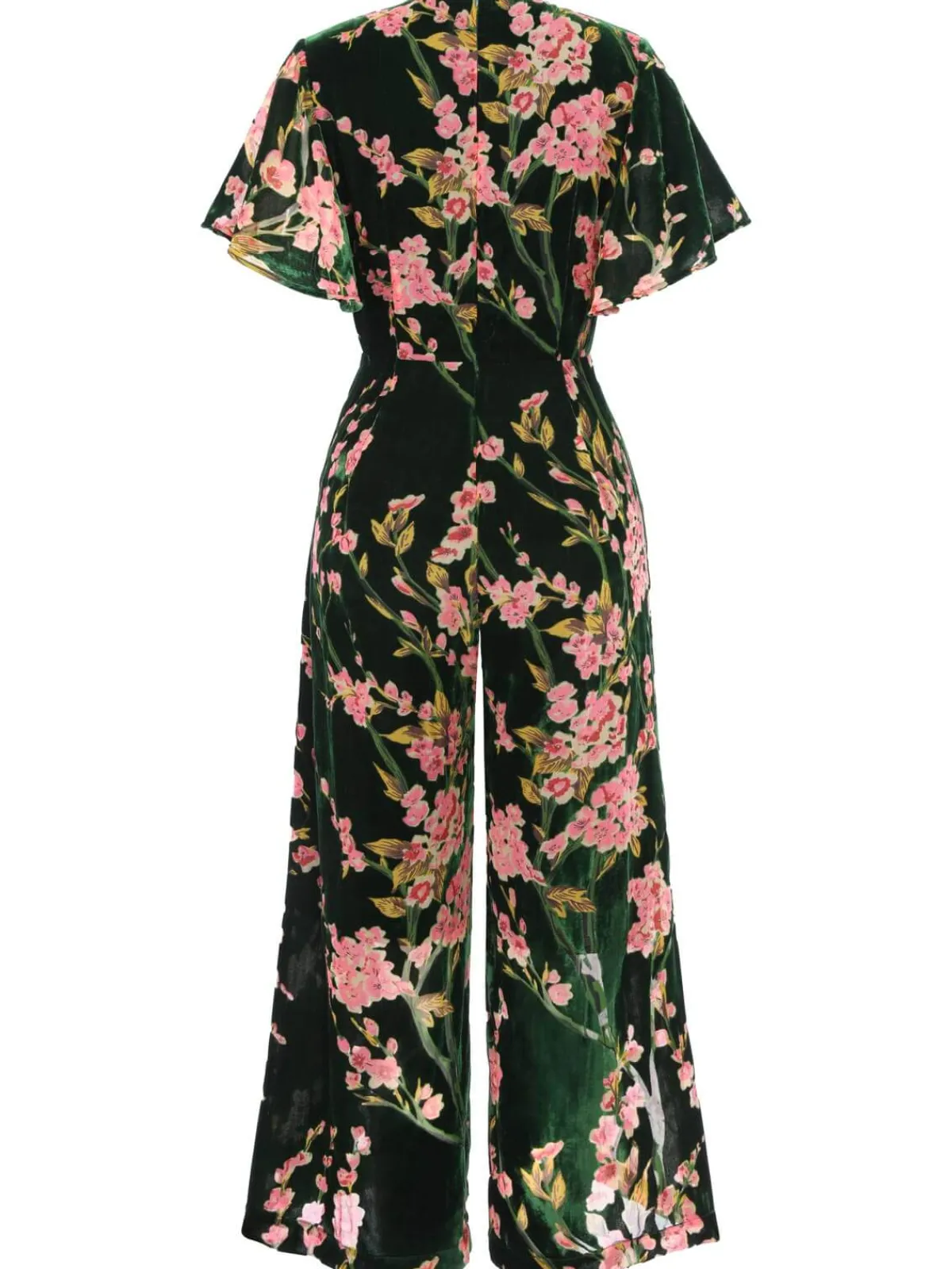 Fashion Retro Stage 1930s Velvet Vintage Jumpsuit Green