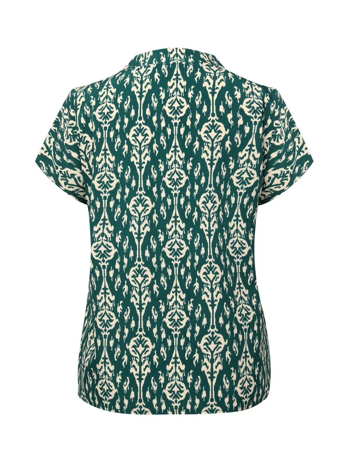 Fashion Retro Stage 1940s Vintage All-Over Print Blouse Green