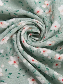 Best Retro Stage 1940s V-Neck Ditsy Floral Irregular Hem Dress Green