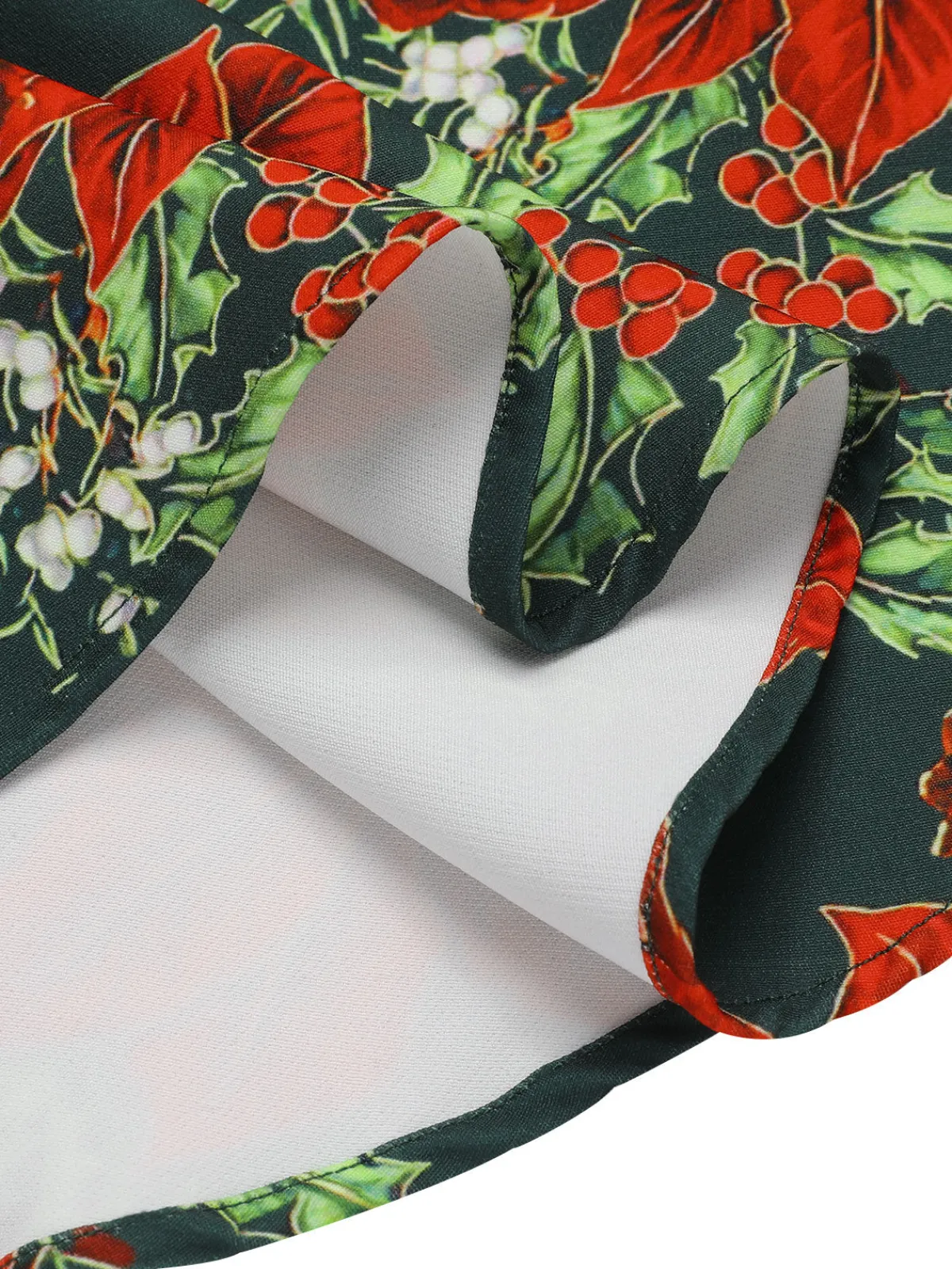 Best Retro Stage 1950s V-Neck Floral Patchwork Dress Green