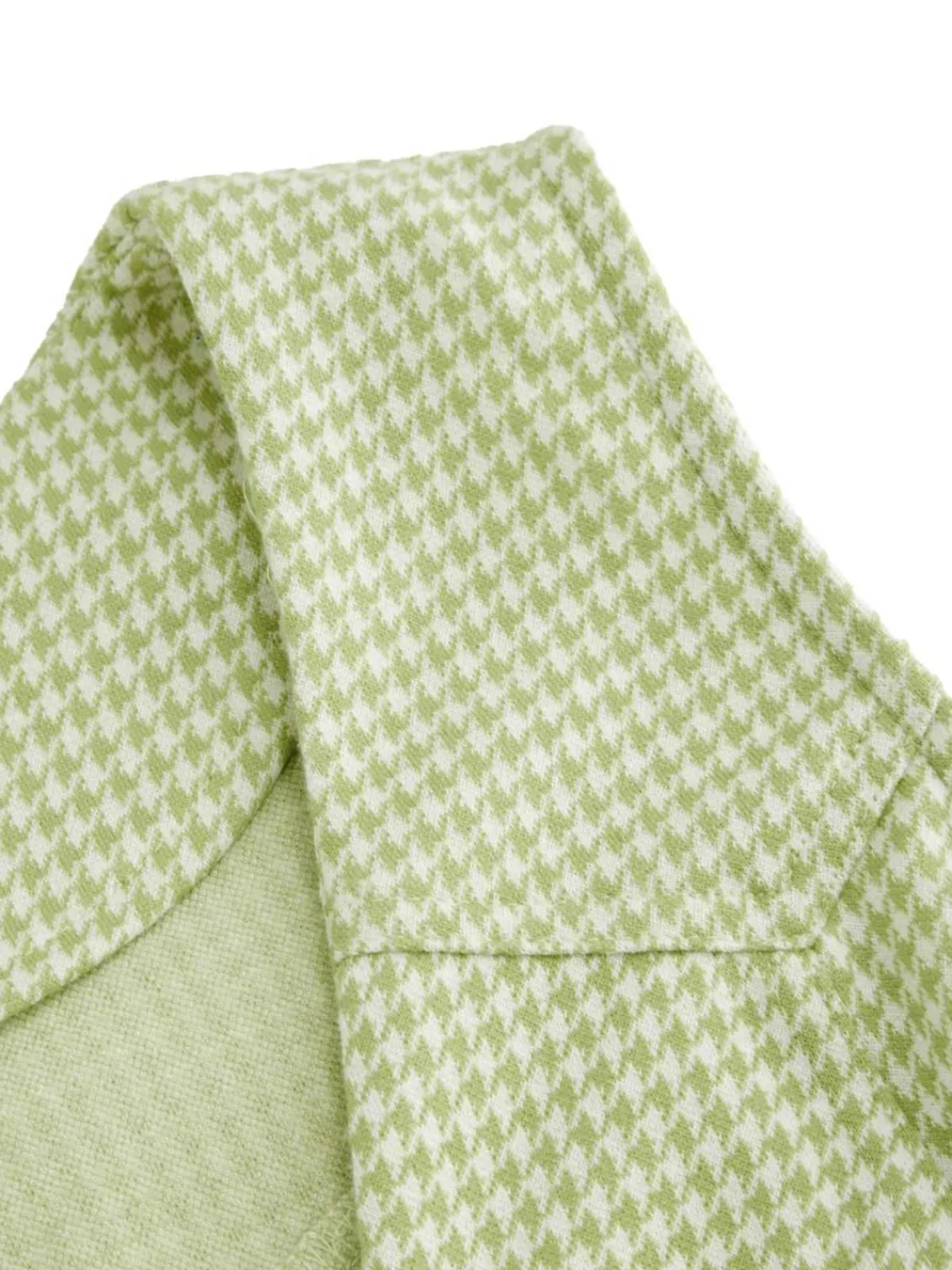 Outlet Retro Stage Green 1960s V-Neck Houndstooth Sleeveless Dress Light Green