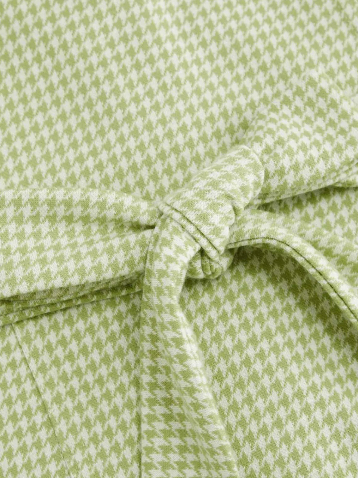Outlet Retro Stage Green 1960s V-Neck Houndstooth Sleeveless Dress Light Green