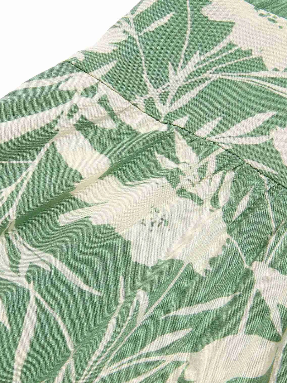 Discount Retro Stage 1940s V-Neck Silhouette Floral Dress Green