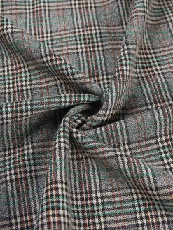 Online Retro Stage 1940s Deep V-Neck Glen Plaid Dress Grey