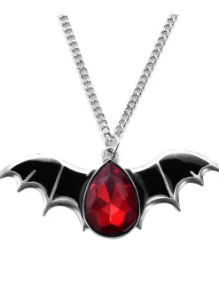Clearance Retro Stage Halloween Bat Blood Drop Pendant Necklace