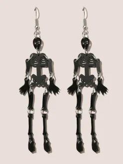 Best Retro Stage Halloween Black Skeleton Alloy Earrings