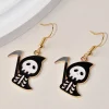 Outlet Retro Stage Halloween Cartoon Black Grim Reaper Earrings