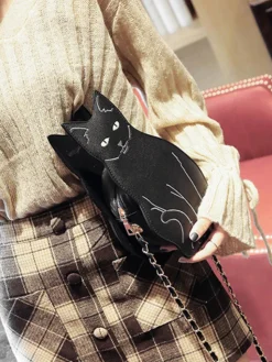 New Retro Stage Halloween Cute Black Cat Bag
