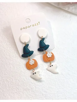 Outlet Retro Stage Halloween Hat Pumpkin Spooky Earrings
