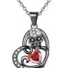 Outlet Retro Stage Halloween Skull Heart Pendant Necklace