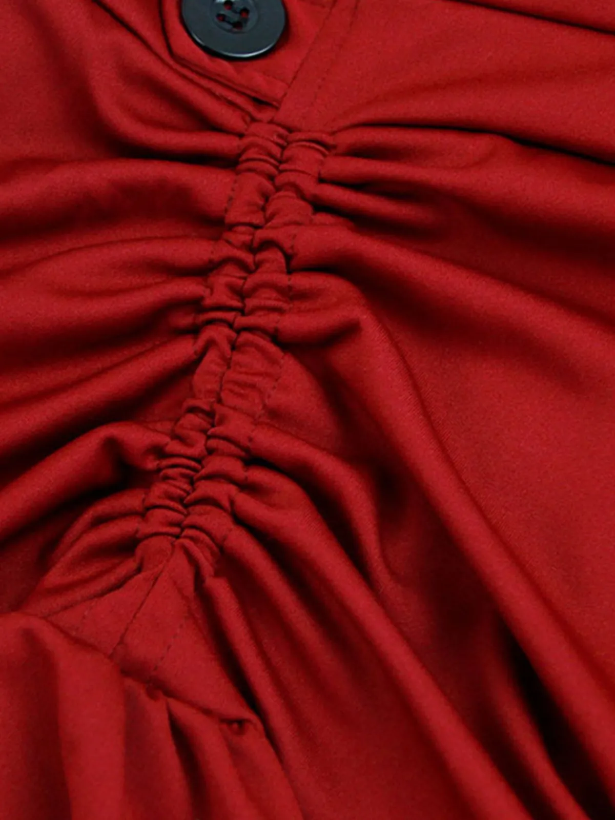 Fashion Retro Stage Halloween Solid Lace Gothic Ruffle Skirt Wine Red