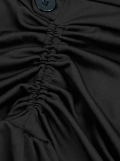 Fashion Retro Stage Halloween Solid Lace Gothic Ruffle Skirt Wine Red