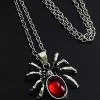 Outlet Retro Stage Halloween Spider Blood Drop Pendant Necklace