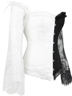 New Retro Stage Halloween Steampunk Lace Patchwork Corset