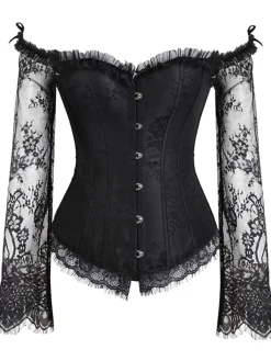 New Retro Stage Halloween Steampunk Lace Patchwork Corset