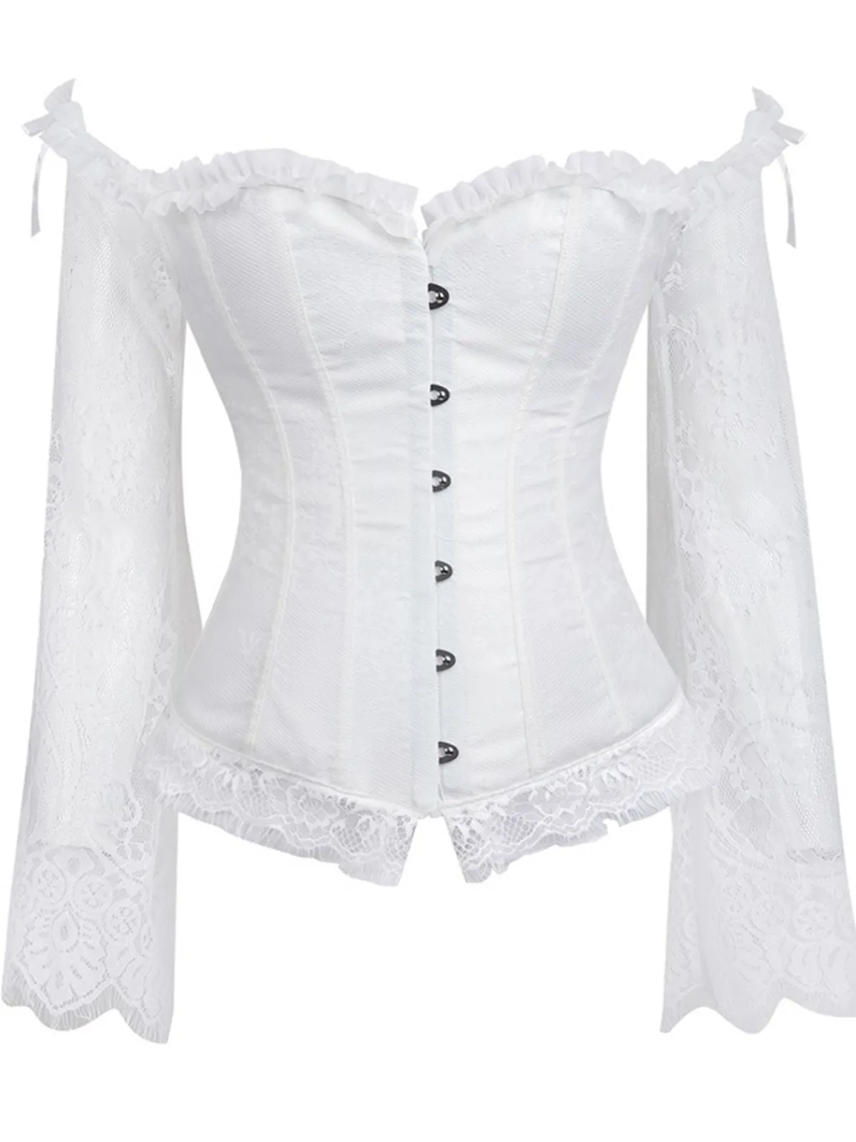 Online Retro Stage Halloween Steampunk Lace Patchwork Corset